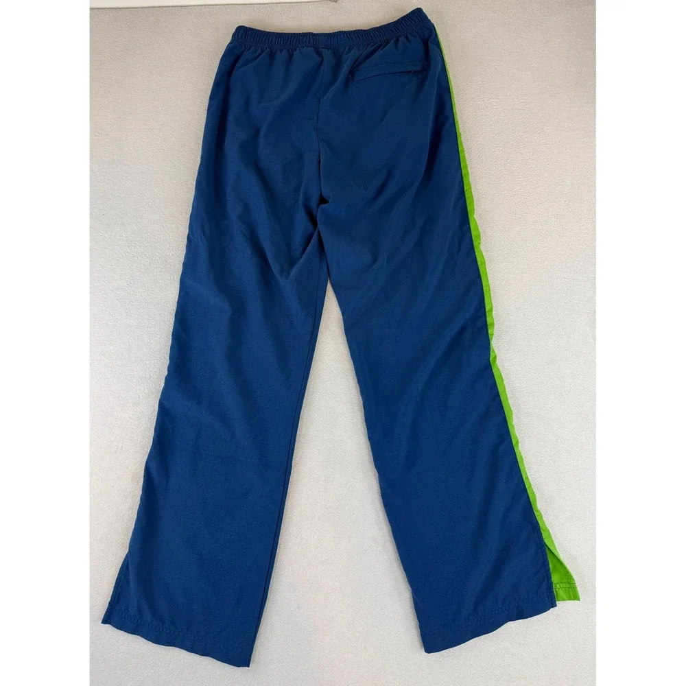 Nike Track Pants Womens M Blue Green Side Stripe Athletic Mesh Lined Sweatpants